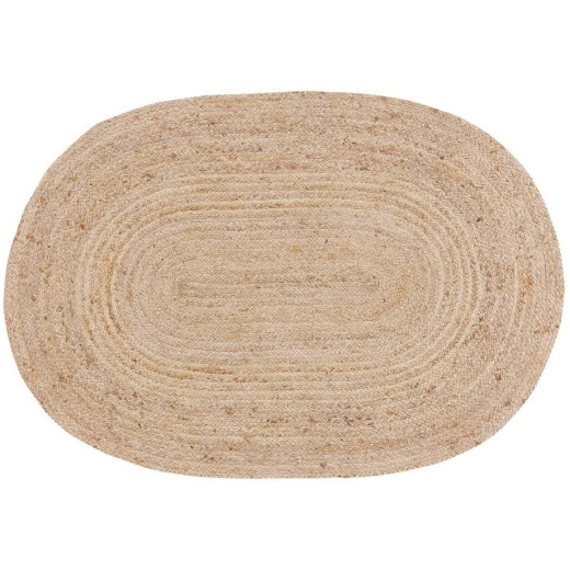 Tapis en jute naturel ovale beige 120x180cm