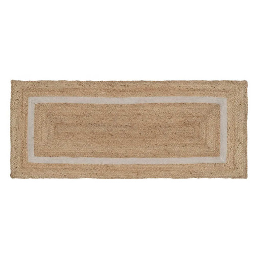 Tapis en jute naturel 70x170cm et coton, Malone