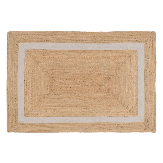 Tapis en jute naturel 160x230cm et coton, Malone