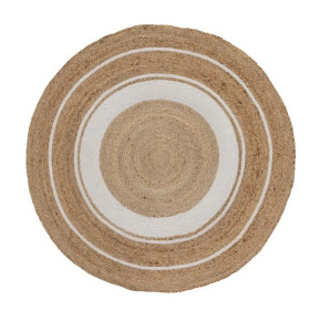 Tapis rond en jute et coton ivoire 90cm, Malone