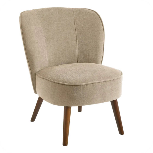 Fauteuil contemporain velours chenille beige Porto