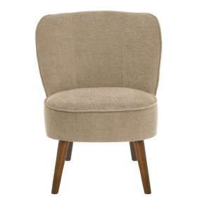 Fauteuil contemporain velours chenille beige Porto