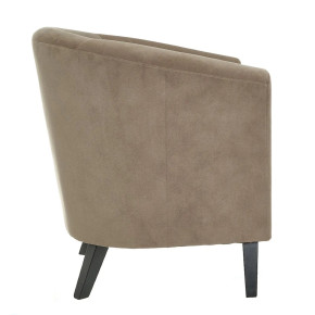 Fauteuil club classique en velours beige Round