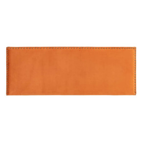 Tête de lit capitonnée en velours orange avec des clous 160cm