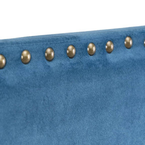 Tête de lit capitonnée en velours bleu avec des clous 160cm