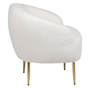 Fauteuil rond bouclette blanche, Payo