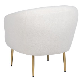 Fauteuil rond bouclette blanche, Payo