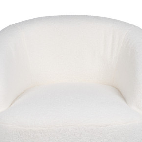 Fauteuil rond bouclette blanche, Payo