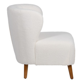 Fauteuil blanc à oreilles peau blanche, Alpin