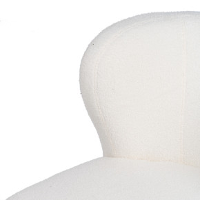 Fauteuil blanc à oreilles peau blanche, Alpin