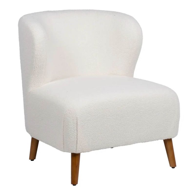 Fauteuil blanc à oreilles peau blanche, Alpin