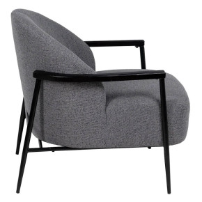 Fauteuil tissu chiné uni gris bouclette - Mandy