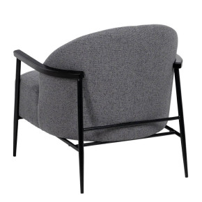 Fauteuil tissu chiné uni gris bouclette - Mandy