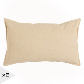 2 Coussins uni 50x30cm marbré beige, Ofice