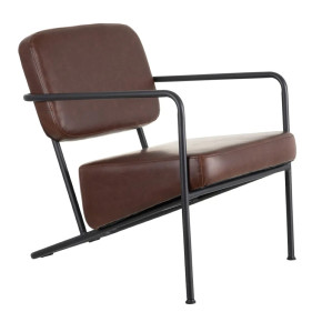 Fauteuil design marron similicuir