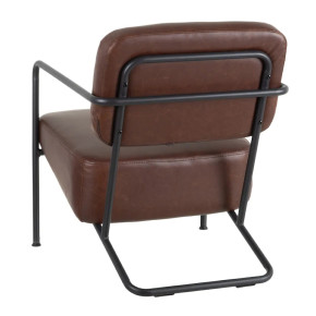 Fauteuil design marron similicuir