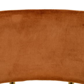 Chaise en velour ocre et métal doré, Polina