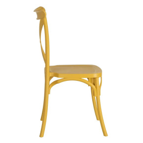 4 chaises bistro jaune en résine empilable, Las