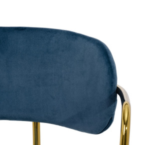 Chaise en velour bleu canard et métal doré, Polina