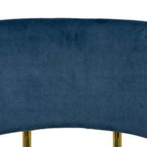 Chaise en velour bleu canard et métal doré, Polina