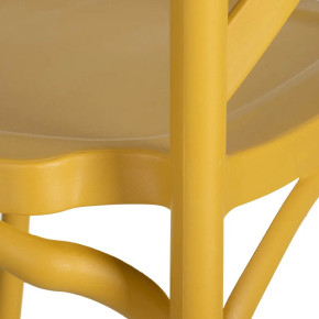 4 chaises bistro jaune en résine empilable, Las