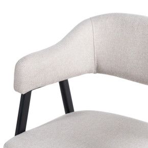 Lot de 2 chaises en tissu ivoire chenille et métal noir, Mood