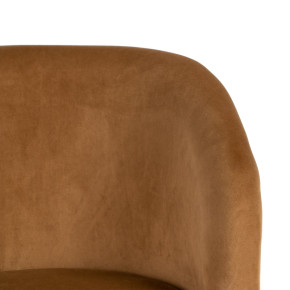 Chaise en velours ocre dossier arrondi et métal, Honokaa