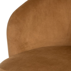 Chaise en velours ocre dossier arrondi et métal, Honokaa