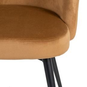 Chaise en velours ocre dossier arrondi et métal, Honokaa