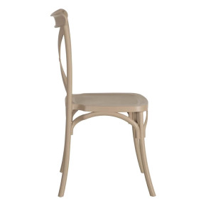 4 chaises bistro taupe en résine empilable, Las