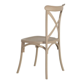 4 chaises bistro taupe en résine empilable, Las