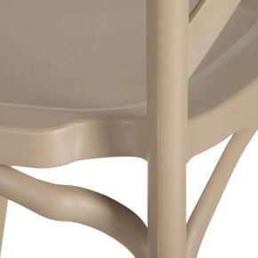 4 chaises bistro taupe en résine empilable, Las