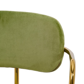 Chaise en velour vert et métal doré, Polina