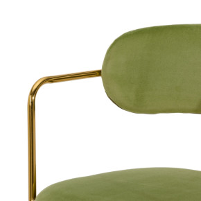 Chaise en velour vert et métal doré, Polina