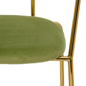 Chaise en velour vert et métal doré, Polina