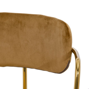 Chaise en velour taupe et métal doré, Polina