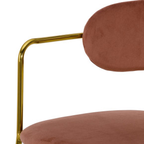 Chaise en velour vieux rose et métal doré, Polina