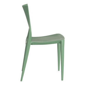 4 chaises vert pale design en résine empilable, Eco