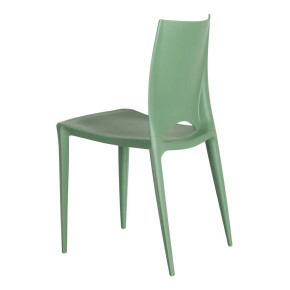 4 chaises vert pale design en résine empilable, Eco