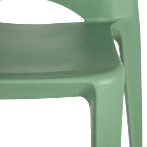 4 chaises vert pale design en résine empilable, Eco