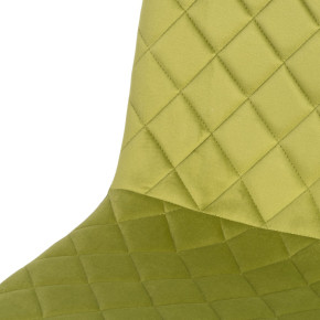 Chaise en velours vert damier métal noir, Cosy