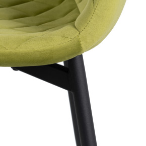 Chaise en velours vert damier métal noir, Cosy