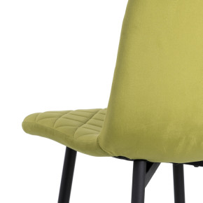 Chaise en velours vert damier métal noir, Cosy