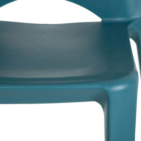 4 chaises bleu canard design en résine empilable, Eco