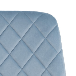 Chaise en velours bleu ciel damier métal noir, Cosy