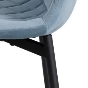 Chaise en velours bleu ciel damier métal noir, Cosy