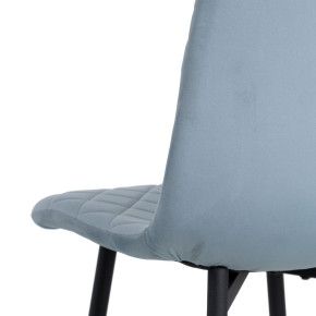 Chaise en velours bleu ciel damier métal noir, Cosy