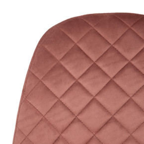 Lot de 4 chaises en velours vieux rose damier métal doré, Rainbow